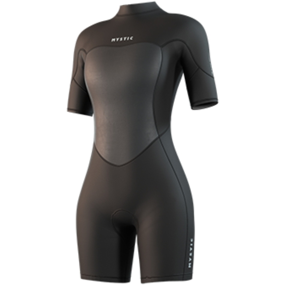 2026 Mystic Da Donna Brand 3/2mm Back Zip Flatlock Shorty Muta 35000.250064 - Black
